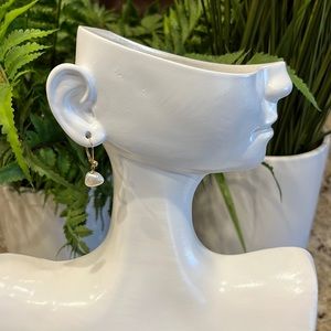 Solid 14K Gold and Baroque Pearl Earrings